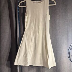 Athleisure Cream Sleeveless Dress